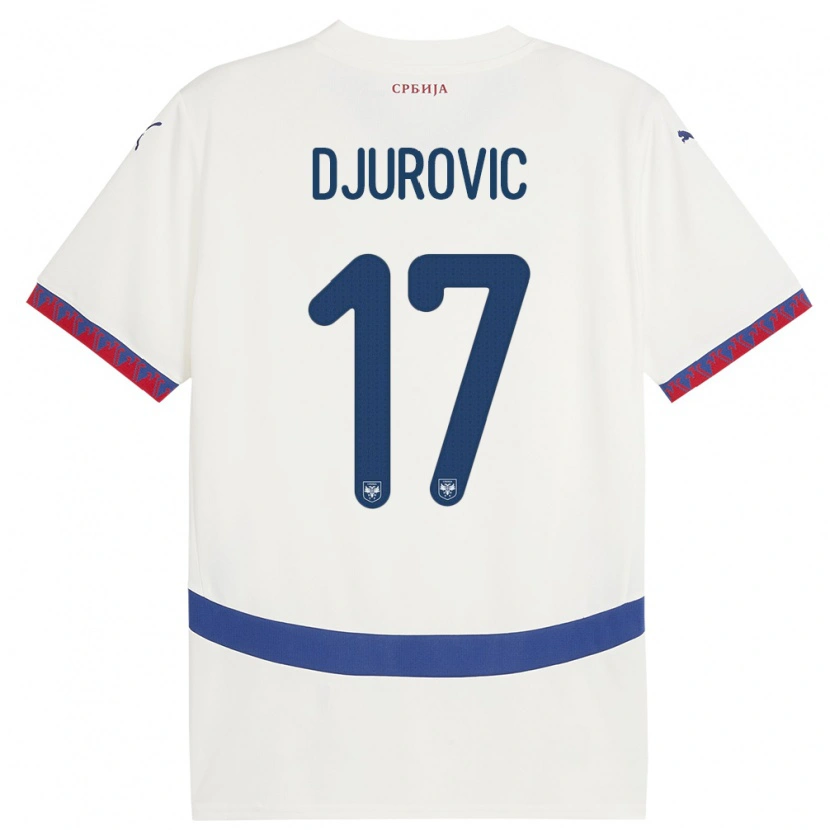 Danxen Damen Serbien Stefan Djurovic #17 Weiß Auswärtstrikot Trikot 24-26 T-Shirt Schweiz