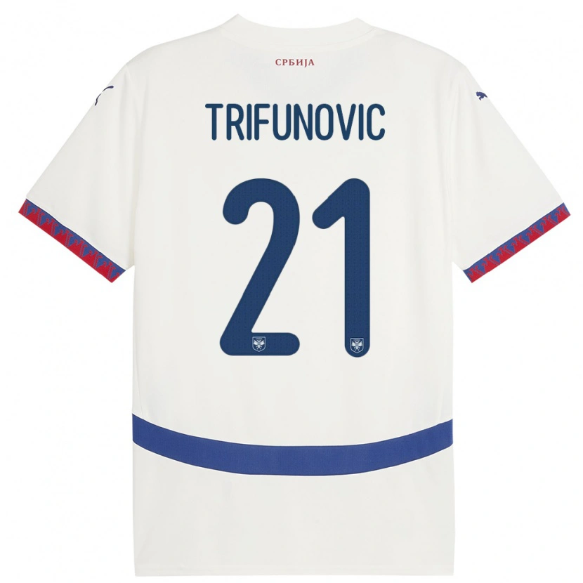 Danxen Damen Serbien Nemanja Trifunovic #21 Weiß Auswärtstrikot Trikot 24-26 T-Shirt Schweiz