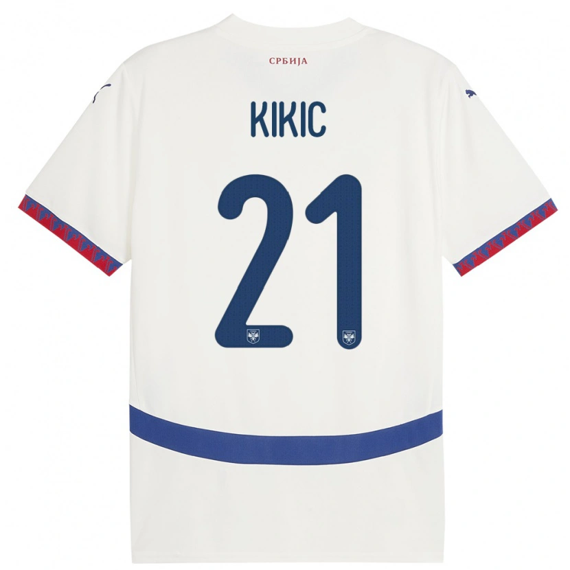 Danxen Damen Serbien Uros Kikic #21 Weiß Auswärtstrikot Trikot 24-26 T-Shirt Schweiz