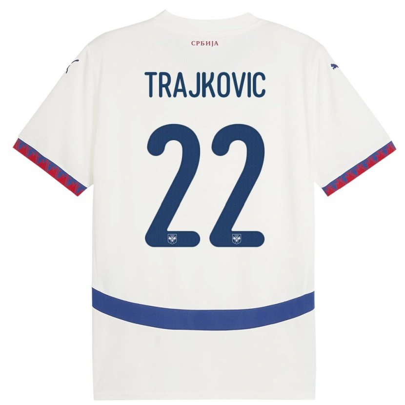 Danxen Damen Serbien Aleksa Trajkovic #22 Weiß Auswärtstrikot Trikot 24-26 T-Shirt Schweiz