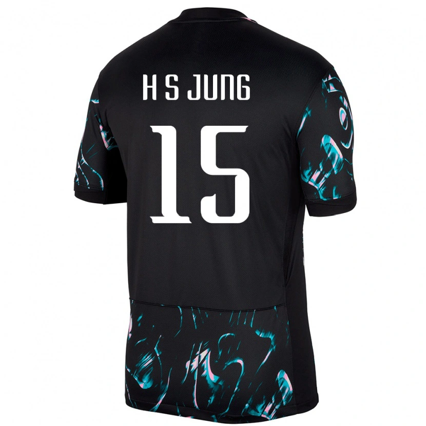 Danxen Damen Südkorea Seung-Hyun Jung #15 Schwarz Auswärtstrikot Trikot 24-26 T-Shirt Schweiz