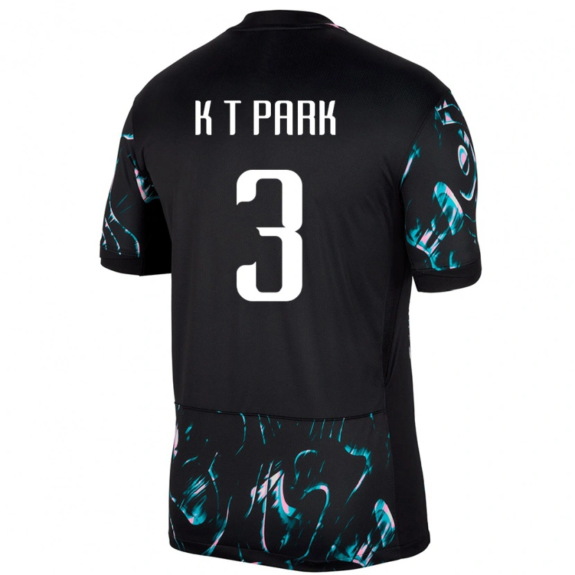 Danxen Damen Südkorea Kyeong-Taek Park #3 Schwarz Auswärtstrikot Trikot 24-26 T-Shirt Schweiz