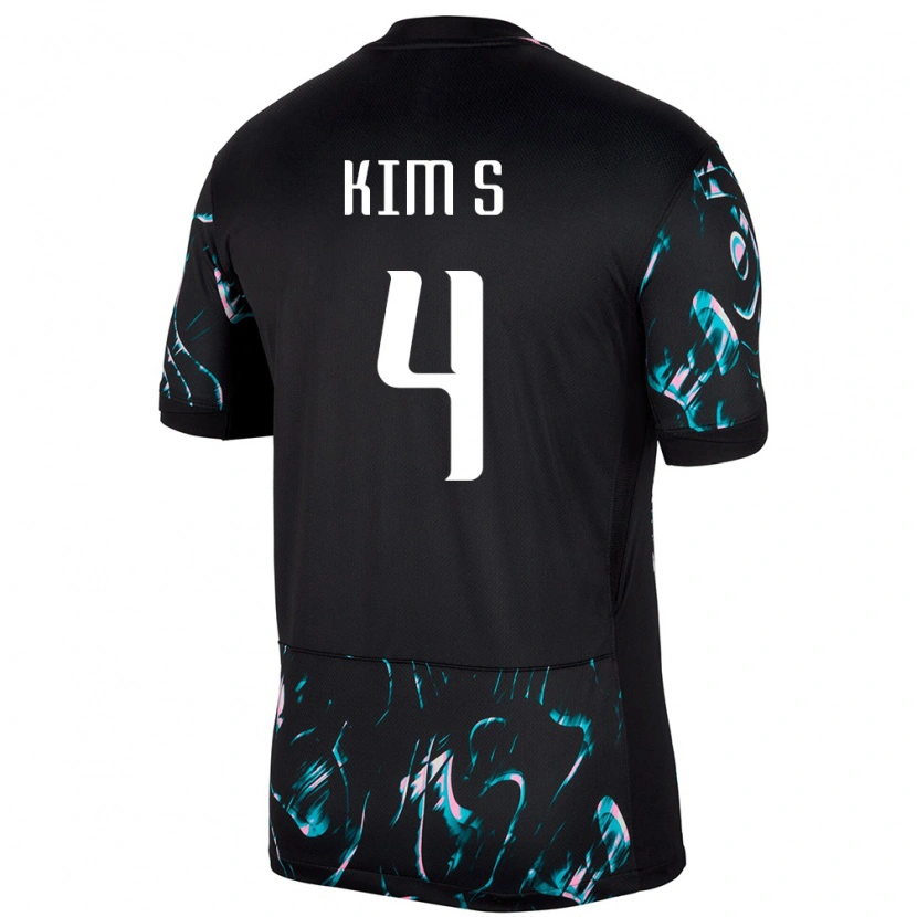 Danxen Damen Südkorea Sean Kim #4 Schwarz Auswärtstrikot Trikot 24-26 T-Shirt Schweiz