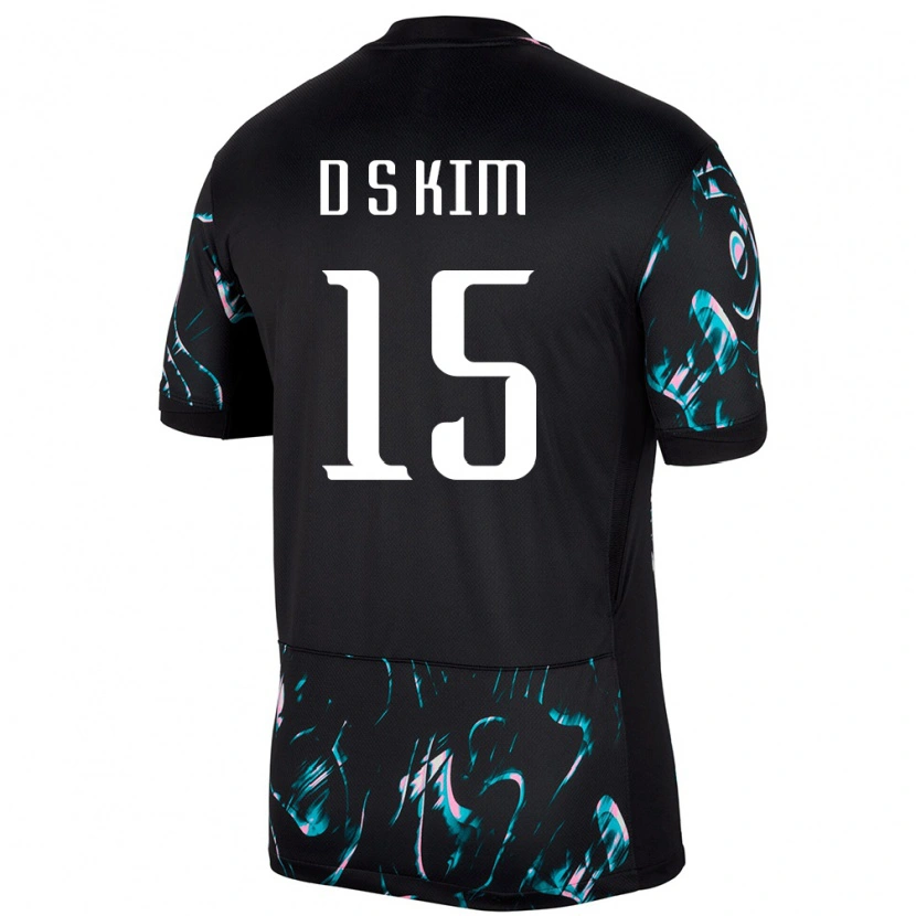 Danxen Damen Südkorea Kim Dong Seop #15 Schwarz Auswärtstrikot Trikot 24-26 T-Shirt Schweiz