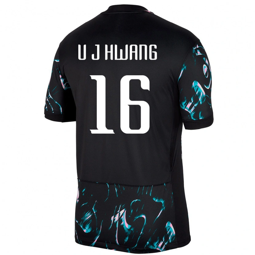 Danxen Damen Südkorea Ui-Jo Hwang #16 Schwarz Auswärtstrikot Trikot 24-26 T-Shirt Schweiz
