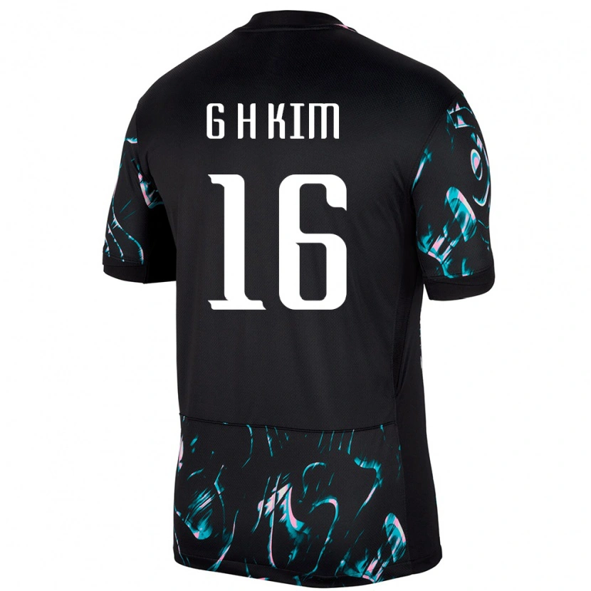 Danxen Damen Südkorea Kim Gyeong Hwan #16 Schwarz Auswärtstrikot Trikot 24-26 T-Shirt Schweiz