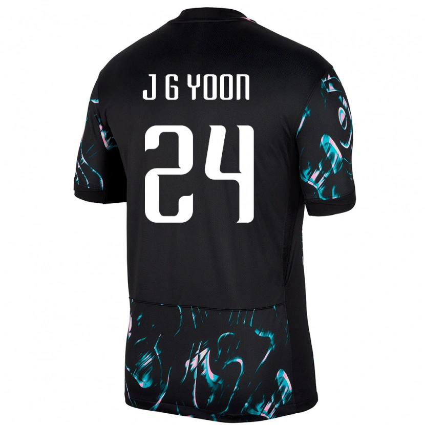 Danxen Damen Südkorea Jong-Gyu Yoon #24 Schwarz Auswärtstrikot Trikot 24-26 T-Shirt Schweiz