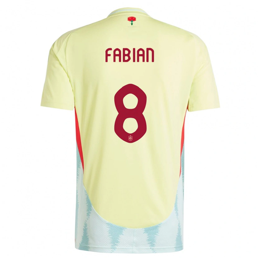 Danxen Damen Spanien Fabián Ruiz #8 Gelb Auswärtstrikot Trikot 24-26 T-Shirt Schweiz