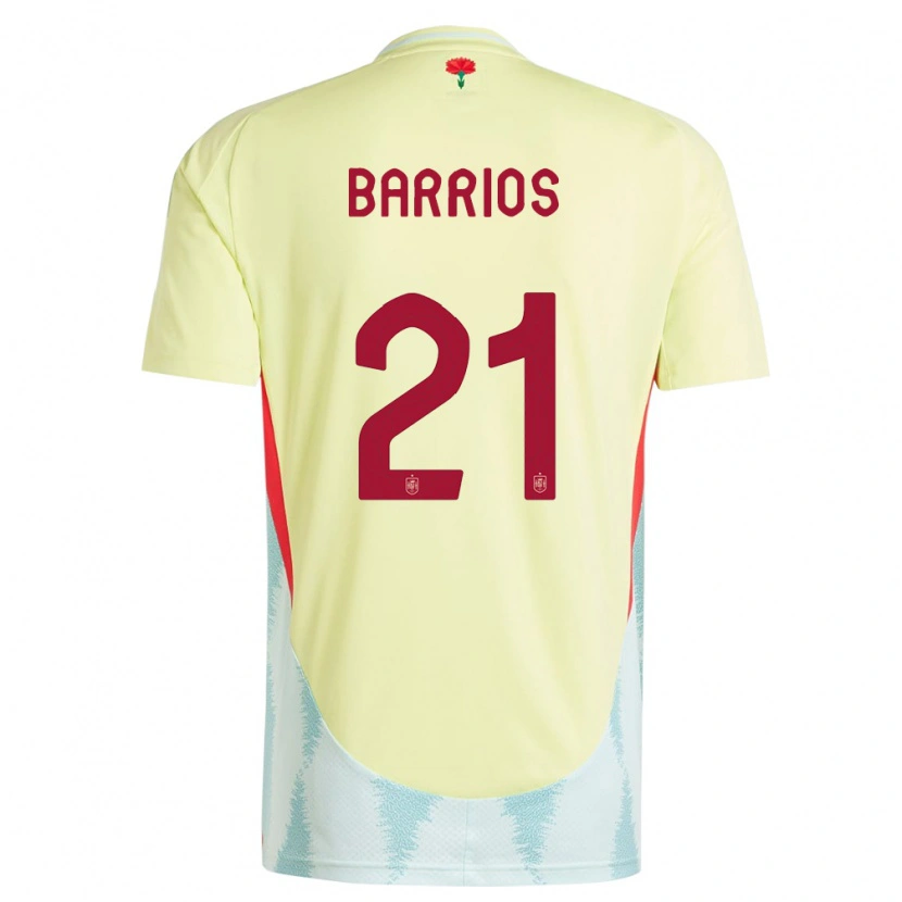 Danxen Damen Spanien Pablo Barrios #21 Gelb Auswärtstrikot Trikot 24-26 T-Shirt Schweiz