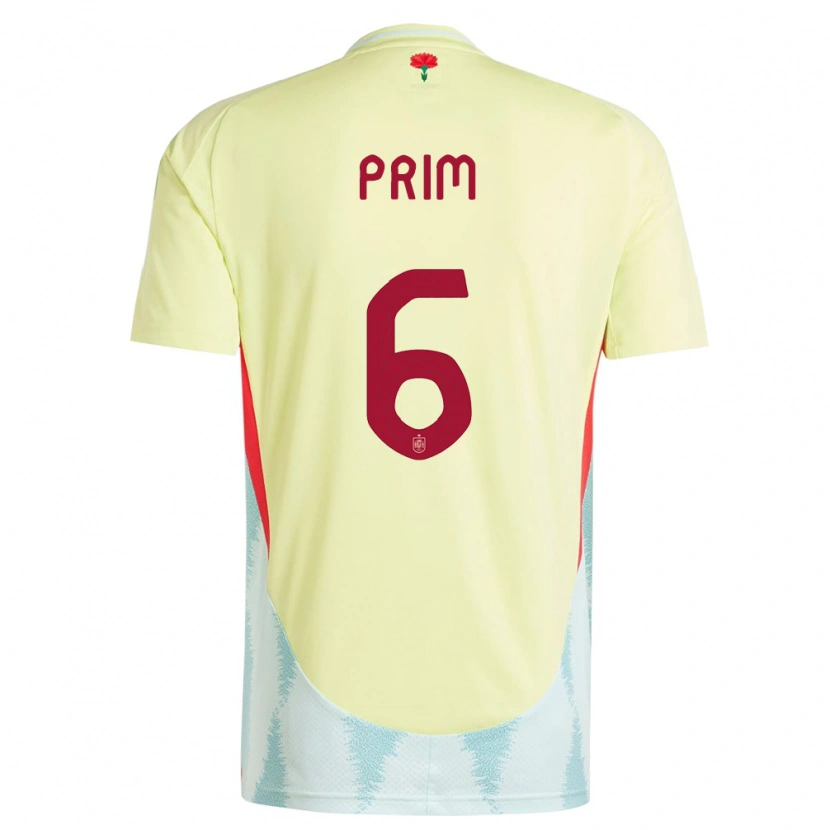 Danxen Damen Spanien Pau Prim #6 Gelb Auswärtstrikot Trikot 24-26 T-Shirt Schweiz