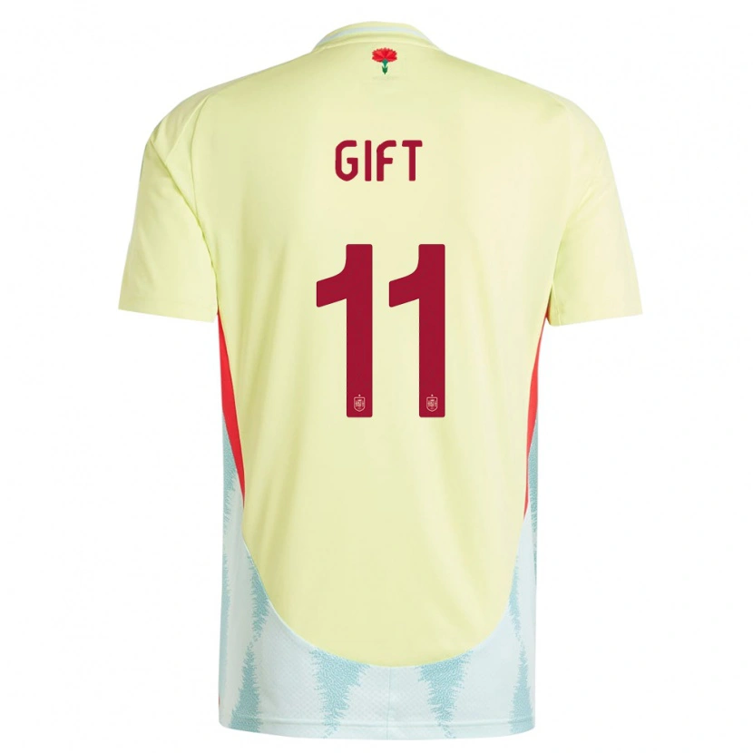 Danxen Damen Spanien Elijah Gift #11 Gelb Auswärtstrikot Trikot 24-26 T-Shirt Schweiz