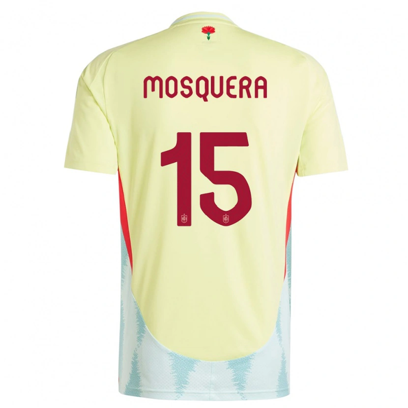 Danxen Damen Spanien Cristhian Mosquera #15 Gelb Auswärtstrikot Trikot 24-26 T-Shirt Schweiz