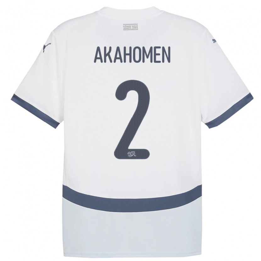 Danxen Damen Schweiz Marvin Akahomen #2 Weiß Auswärtstrikot Trikot 24-26 T-Shirt Schweiz