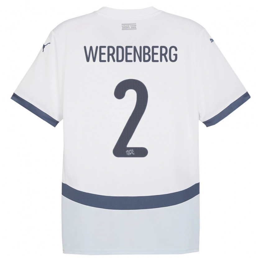 Danxen Damen Schweiz Julien Werdenberg #2 Weiß Auswärtstrikot Trikot 24-26 T-Shirt Schweiz
