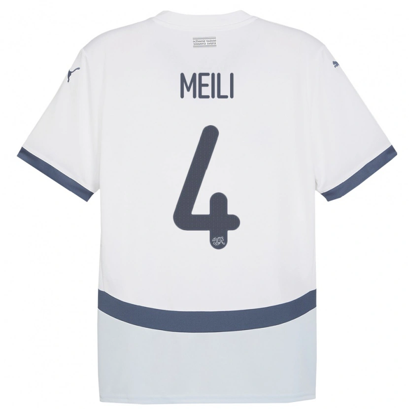 Danxen Damen Schweiz Ezequiel Meili #4 Weiß Auswärtstrikot Trikot 24-26 T-Shirt Schweiz