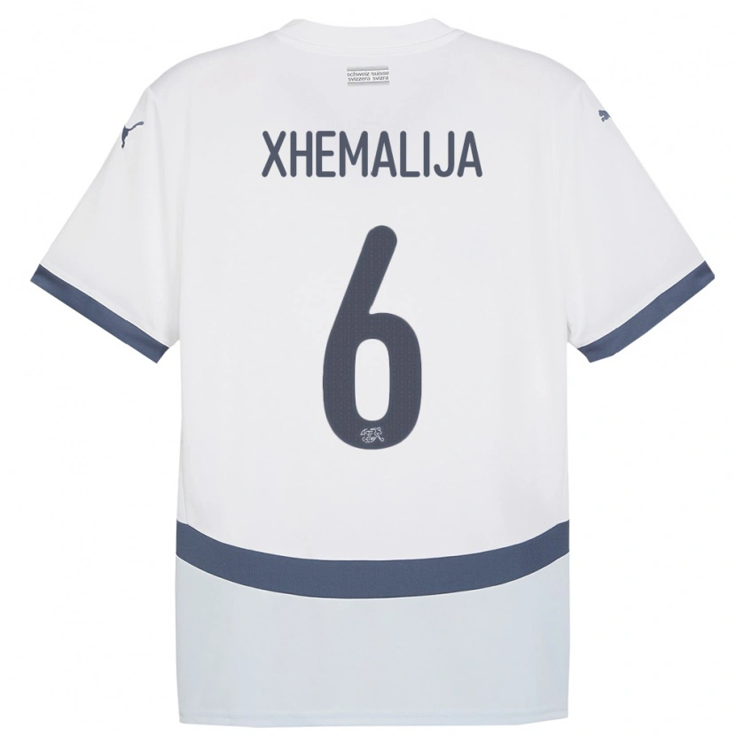 Danxen Damen Schweiz Demir Xhemalija #6 Weiß Auswärtstrikot Trikot 24-26 T-Shirt Schweiz