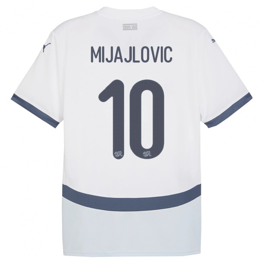 Danxen Damen Schweiz Mladen Mijajlovic #10 Weiß Auswärtstrikot Trikot 24-26 T-Shirt Schweiz