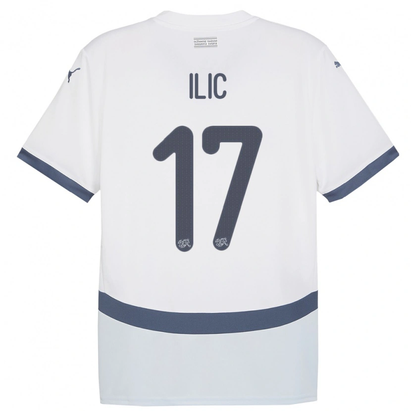 Danxen Damen Schweiz Adam Ilic #17 Weiß Auswärtstrikot Trikot 24-26 T-Shirt Schweiz