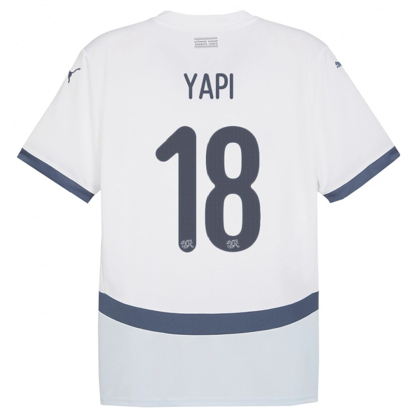 Danxen Damen Schweiz Josue Yapi #18 Weiß Auswärtstrikot Trikot 24-26 T-Shirt Schweiz