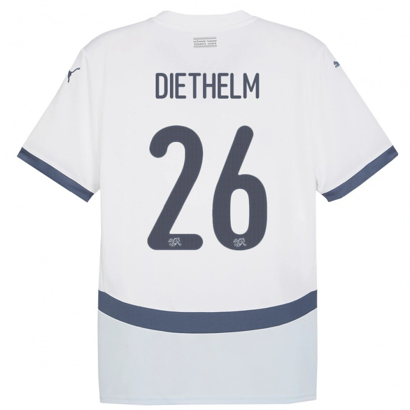 Danxen Damen Schweiz Thierry Diethelm #26 Weiß Auswärtstrikot Trikot 24-26 T-Shirt Schweiz