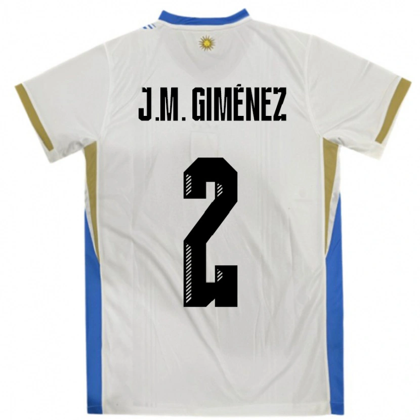 Danxen Damen Uruguay José María Giménez #2 Weiß Blau Auswärtstrikot Trikot 24-26 T-Shirt Schweiz