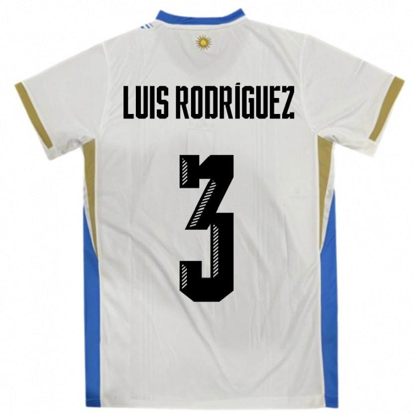 Danxen Damen Uruguay José Luis Rodríguez #3 Weiß Blau Auswärtstrikot Trikot 24-26 T-Shirt Schweiz