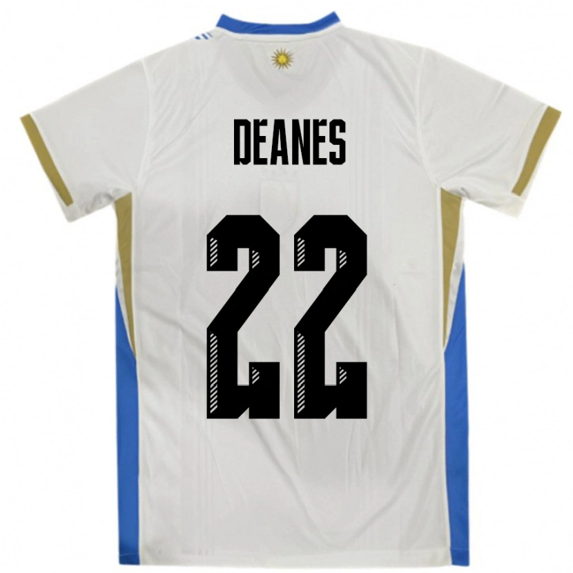 Danxen Damen Uruguay Tiago Deanes #22 Weiß Blau Auswärtstrikot Trikot 24-26 T-Shirt Schweiz
