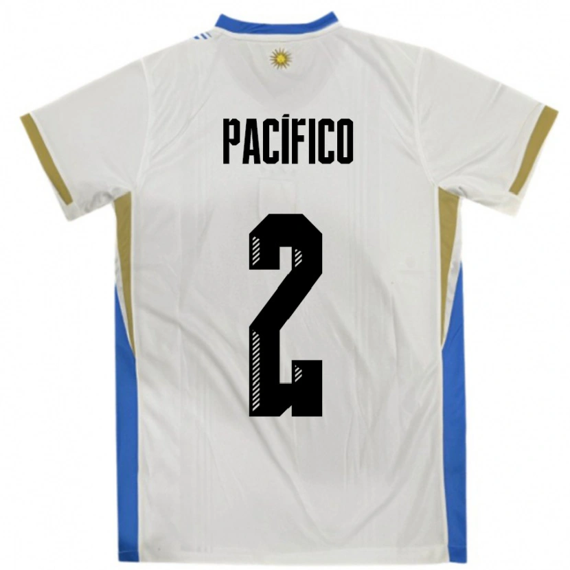 Danxen Damen Uruguay Patricio Pacifico #2 Weiß Blau Auswärtstrikot Trikot 24-26 T-Shirt Schweiz