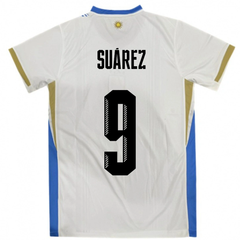 Danxen Damen Uruguay Luis Suarez #9 Weiß Blau Auswärtstrikot Trikot 24-26 T-Shirt Schweiz