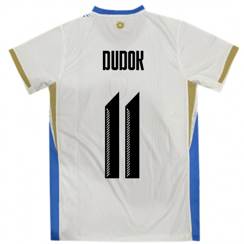 Danxen Damen Uruguay Rodrigo Dudok #11 Weiß Blau Auswärtstrikot Trikot 24-26 T-Shirt Schweiz