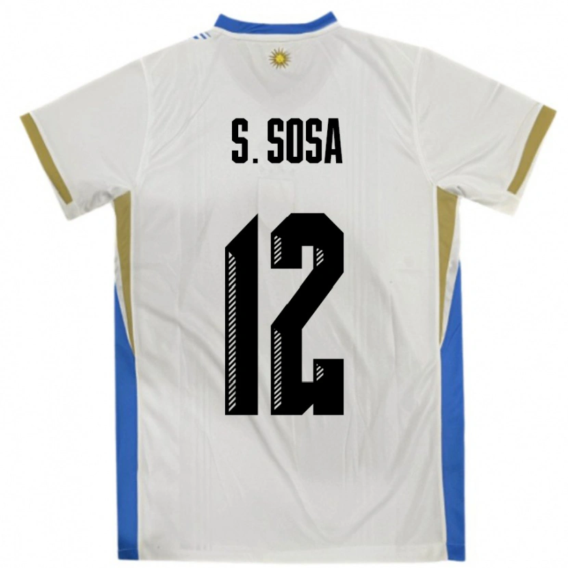 Danxen Damen Uruguay Sebastian Sosa #12 Weiß Blau Auswärtstrikot Trikot 24-26 T-Shirt Schweiz