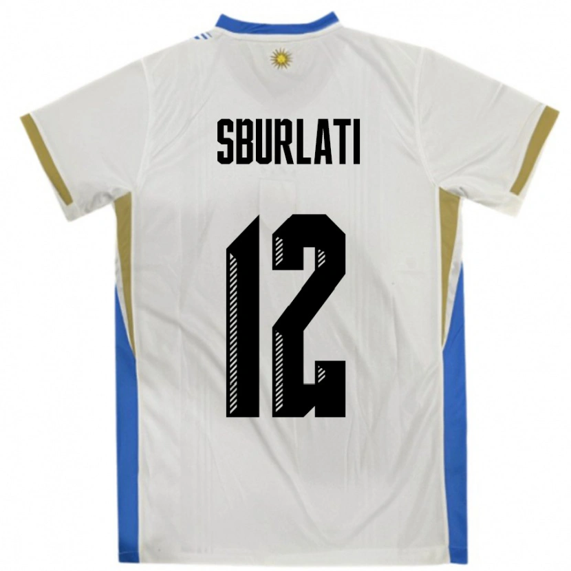 Danxen Damen Uruguay Vanina Sburlati #12 Weiß Blau Auswärtstrikot Trikot 24-26 T-Shirt Schweiz