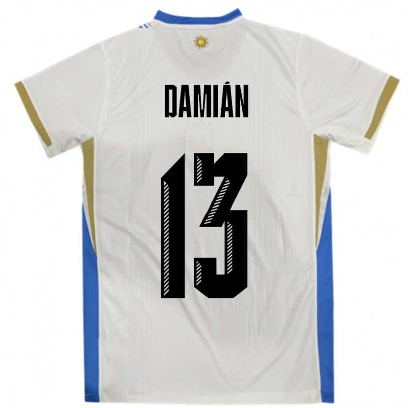 Danxen Damen Uruguay Damian Suarez #13 Weiß Blau Auswärtstrikot Trikot 24-26 T-Shirt Schweiz