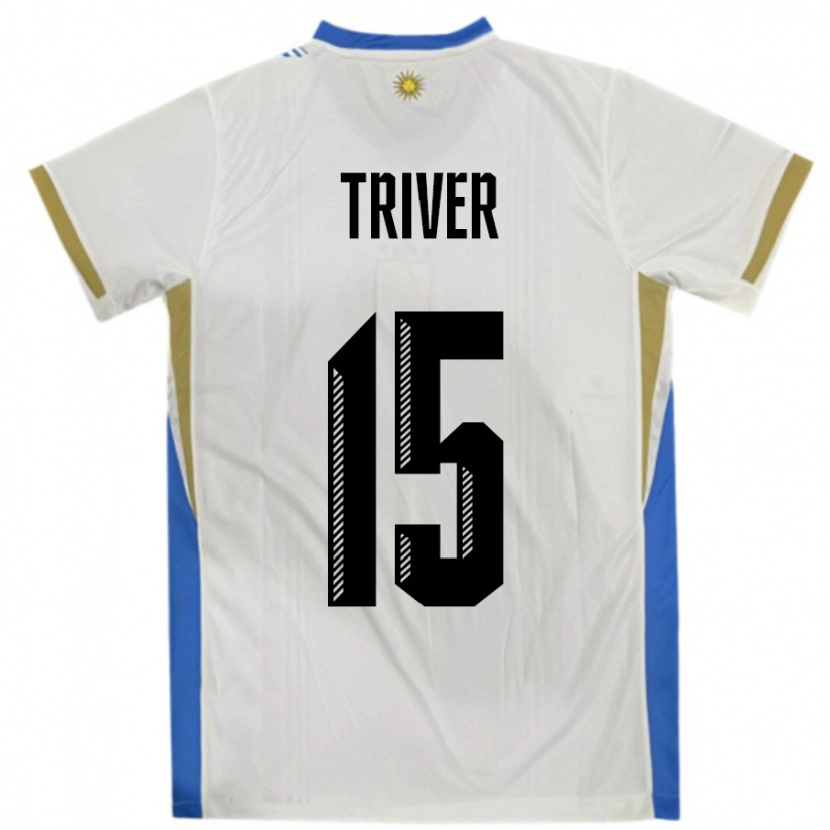 Danxen Damen Uruguay Francisco Triver #15 Weiß Blau Auswärtstrikot Trikot 24-26 T-Shirt Schweiz