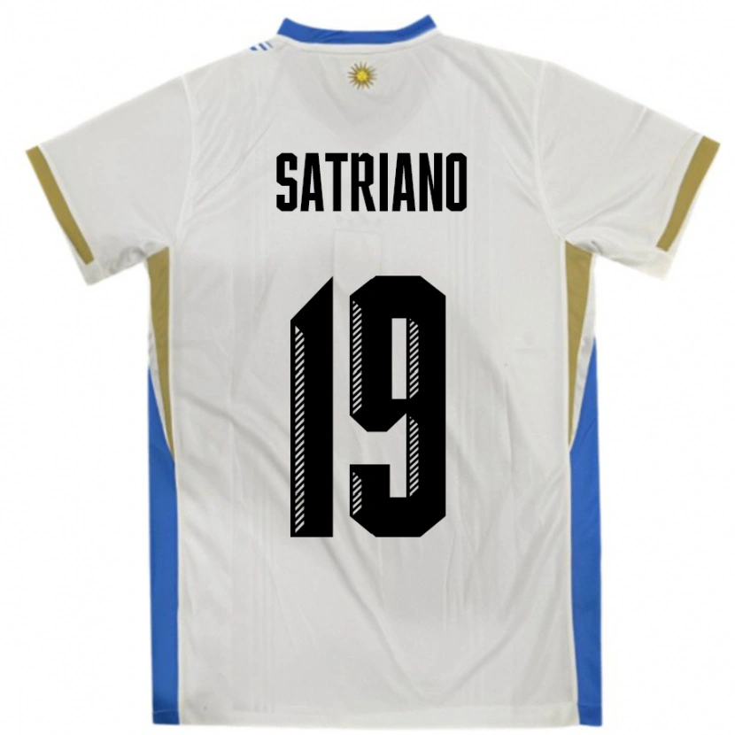 Danxen Damen Uruguay Martin Satriano #19 Weiß Blau Auswärtstrikot Trikot 24-26 T-Shirt Schweiz