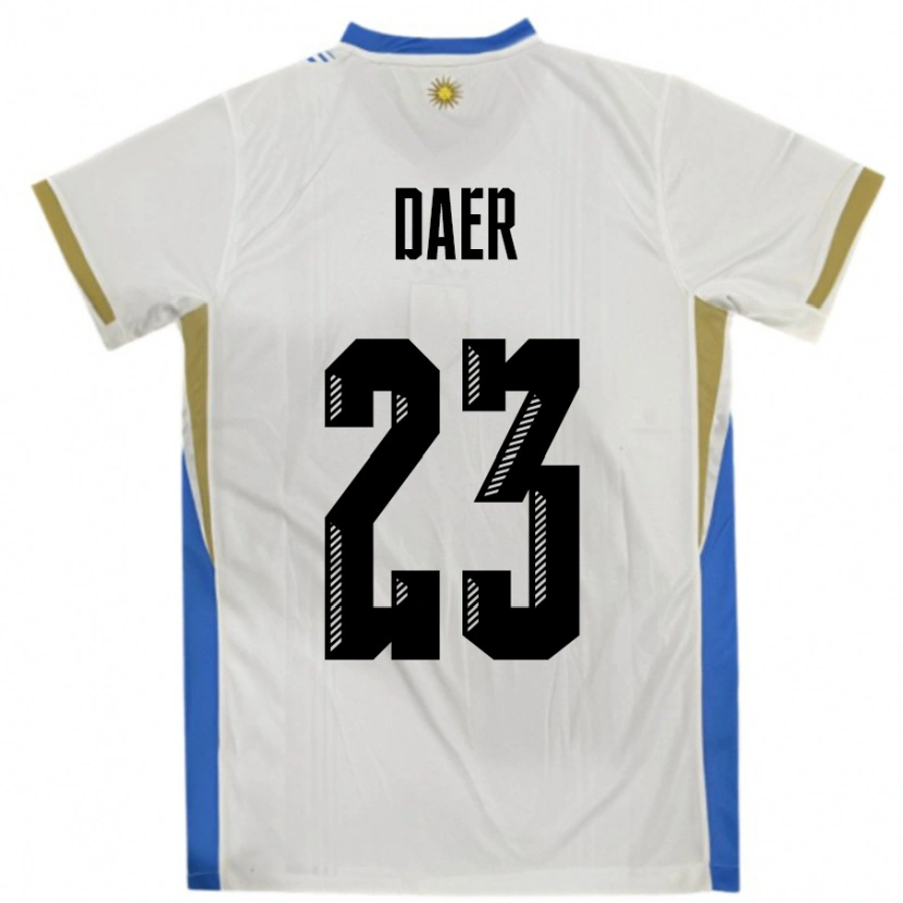 Danxen Damen Uruguay Zulma Daer #23 Weiß Blau Auswärtstrikot Trikot 24-26 T-Shirt Schweiz