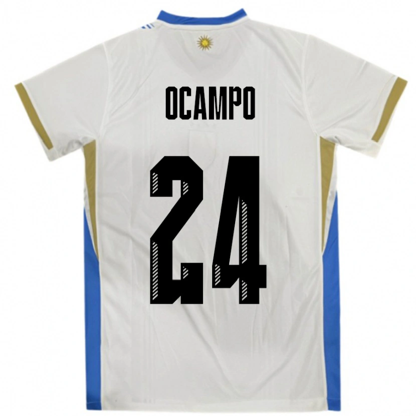 Danxen Damen Uruguay Brian Ocampo #24 Weiß Blau Auswärtstrikot Trikot 24-26 T-Shirt Schweiz