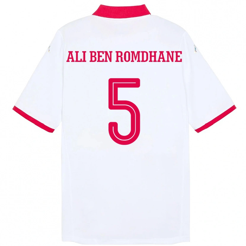 Danxen Damen Tunesien Mohamed Ali Ben Romdhane #5 Weiß Auswärtstrikot Trikot 24-26 T-Shirt Schweiz