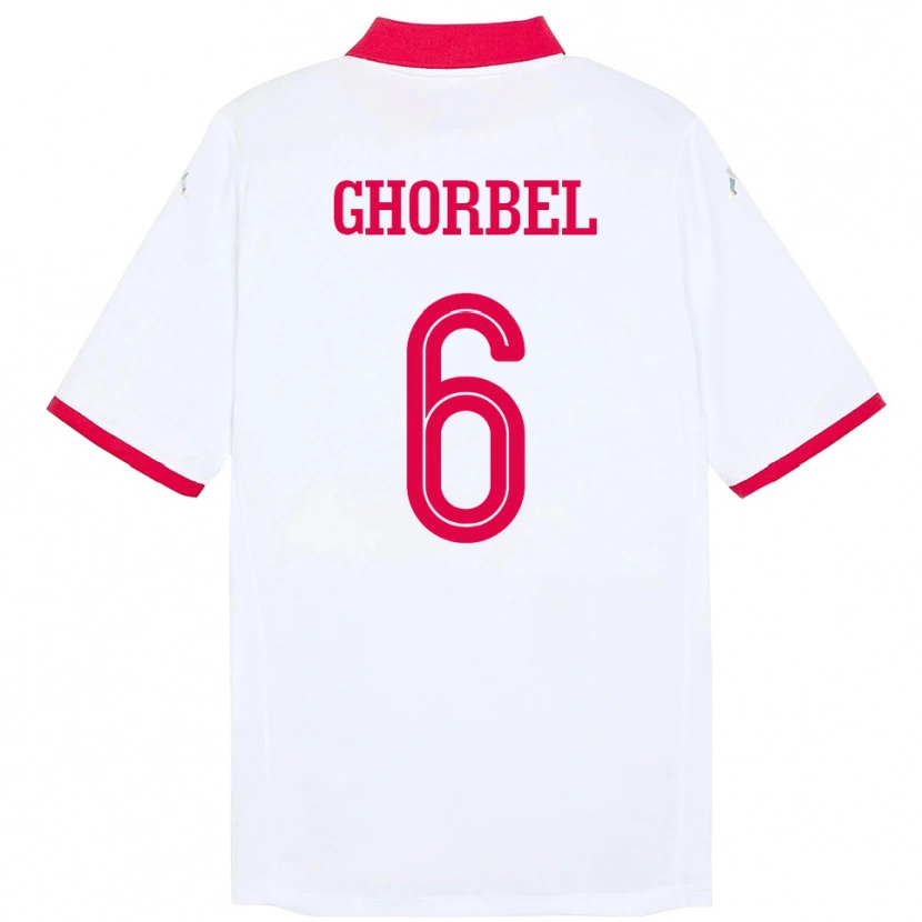 Danxen Damen Tunesien Mahmoud Ghorbel #6 Weiß Auswärtstrikot Trikot 24-26 T-Shirt Schweiz