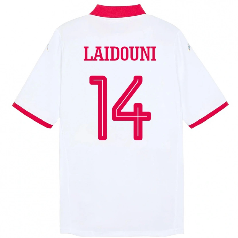 Danxen Damen Tunesien Aïssa Laïdouni #14 Weiß Auswärtstrikot Trikot 24-26 T-Shirt Schweiz