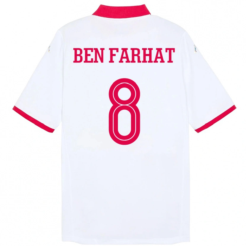 Danxen Damen Tunesien Louey Ben Farhat #8 Weiß Auswärtstrikot Trikot 24-26 T-Shirt Schweiz
