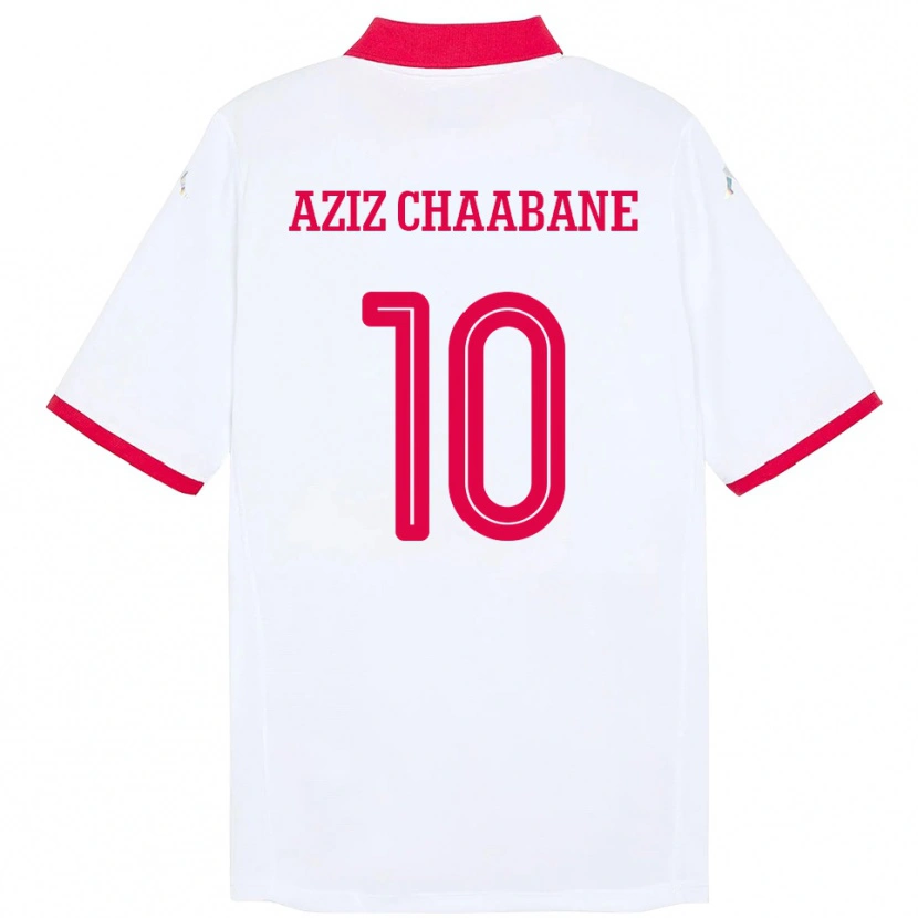 Danxen Damen Tunesien Mohamed Aziz Chaabane #10 Weiß Auswärtstrikot Trikot 24-26 T-Shirt Schweiz