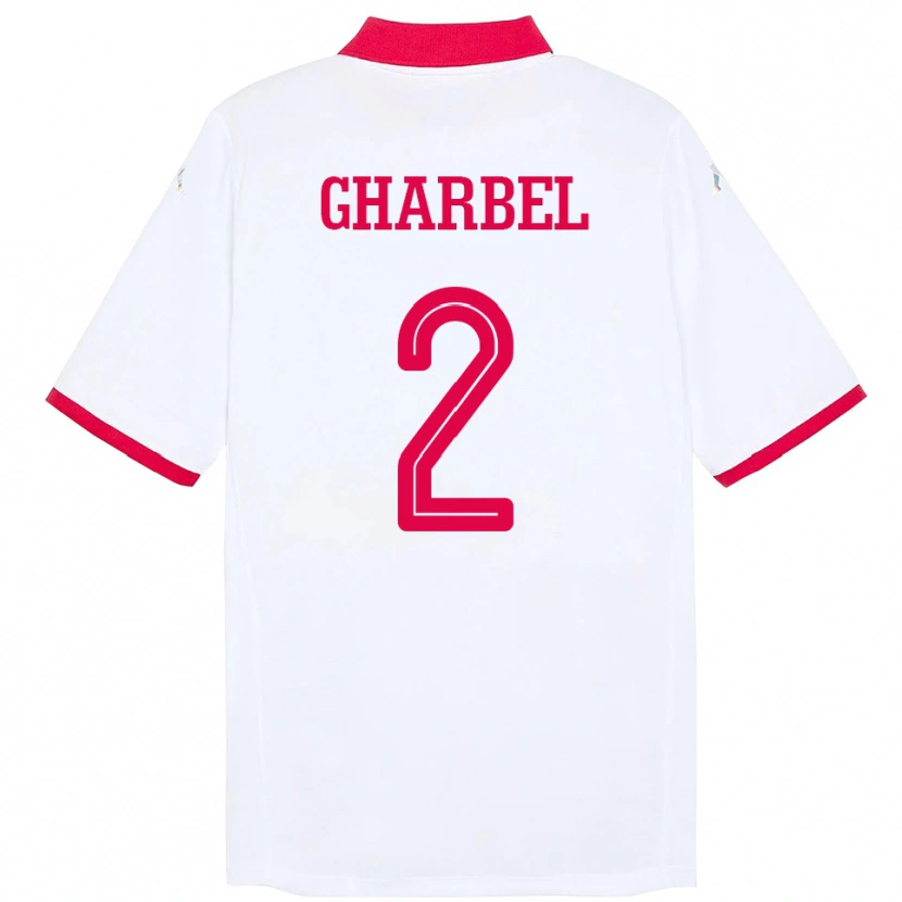 Danxen Damen Tunesien Mahmoud Gharbel #2 Weiß Auswärtstrikot Trikot 24-26 T-Shirt Schweiz