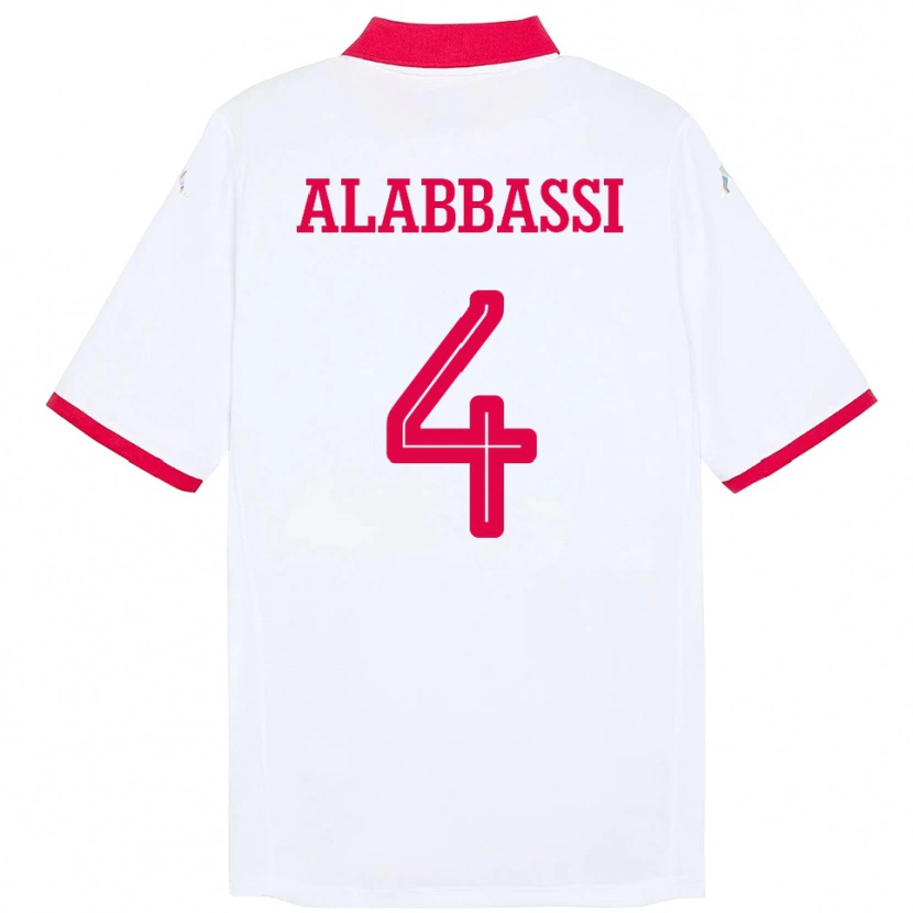 Danxen Damen Tunesien Chaima Alabbassi #4 Weiß Auswärtstrikot Trikot 24-26 T-Shirt Schweiz