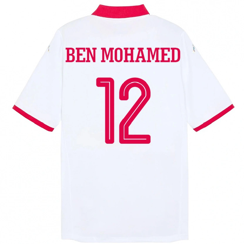 Danxen Damen Tunesien Ibtissem Ben Mohamed #12 Weiß Auswärtstrikot Trikot 24-26 T-Shirt Schweiz