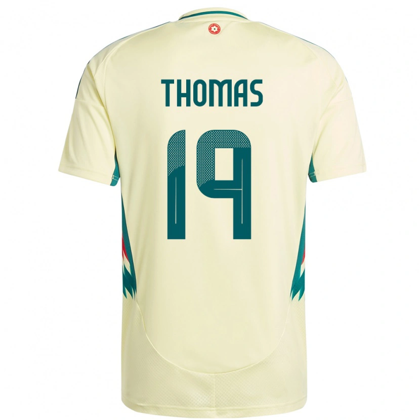 Danxen Damen Wales Sorba Thomas #19 Beige Gelb Auswärtstrikot Trikot 24-26 T-Shirt Schweiz