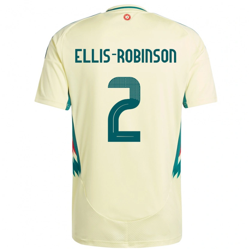 Danxen Damen Wales Eddie Ellis-Robinson #2 Beige Gelb Auswärtstrikot Trikot 24-26 T-Shirt Schweiz