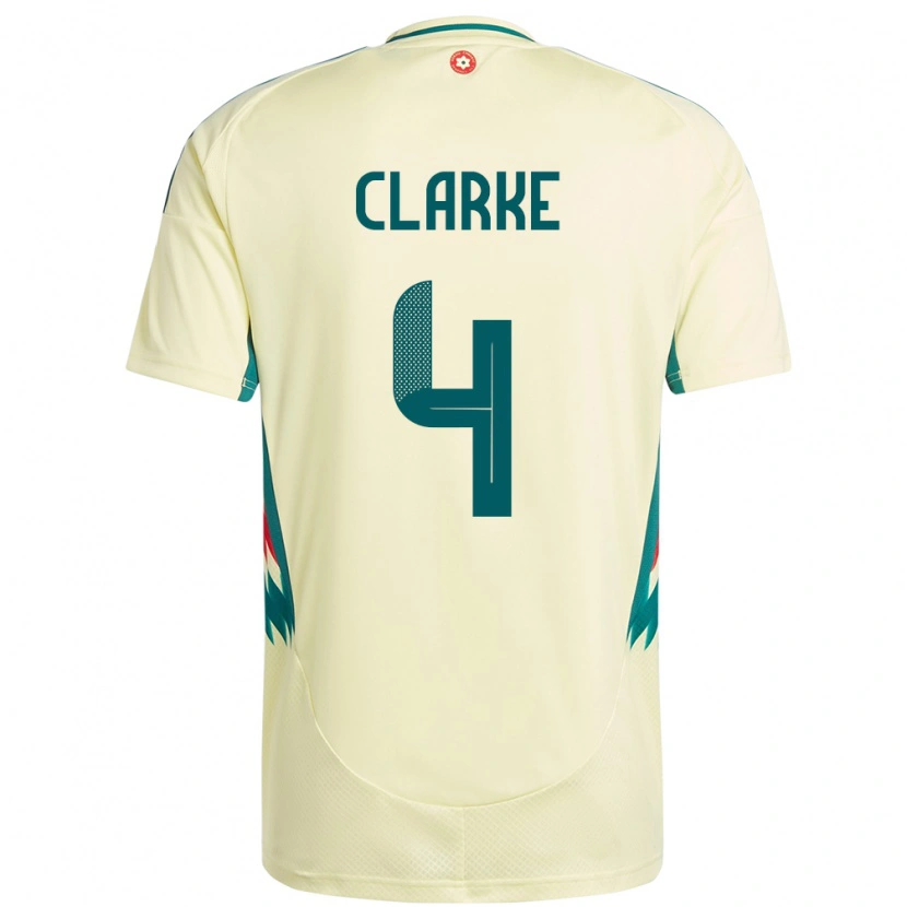 Danxen Damen Wales Brayden Clarke #4 Beige Gelb Auswärtstrikot Trikot 24-26 T-Shirt Schweiz