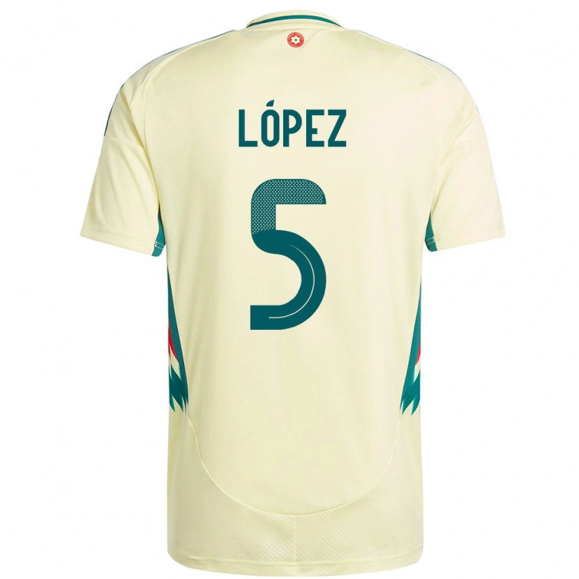 Danxen Damen Wales Pablo López #5 Beige Gelb Auswärtstrikot Trikot 24-26 T-Shirt Schweiz