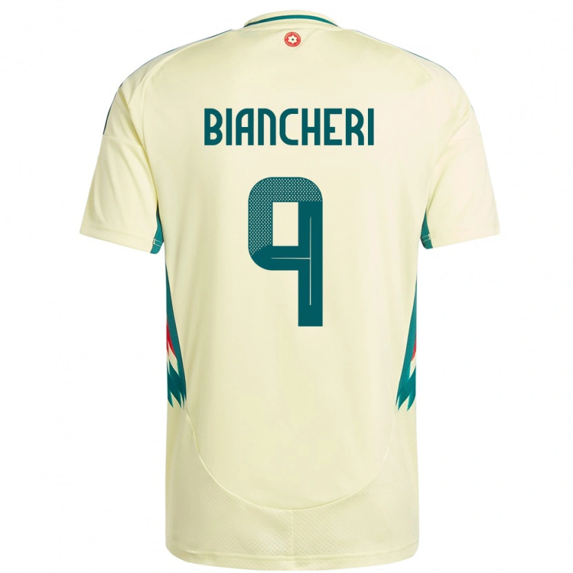 Danxen Damen Wales Gabriele Biancheri #9 Beige Gelb Auswärtstrikot Trikot 24-26 T-Shirt Schweiz